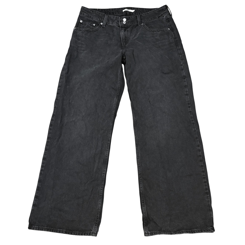 Levi's Jeans Womens 32 Black Superlow Rise Wide Leg Baggy Denim Y2K Grunge 90's